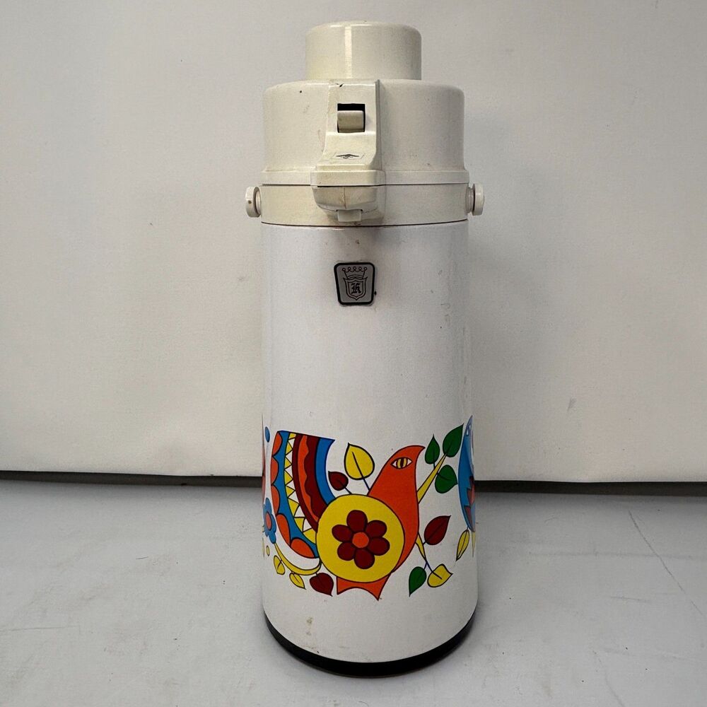 KING “The Pumper “ Airpot Dispenser, Vintage, Model-Phoenixes, Birds Used MCM